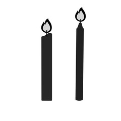 Candle icon on white background. Silhouette vector design.