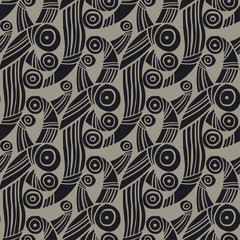 Abstract hand drawn wavy seamless pattern