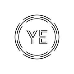 Initial YE Logo Design Vector Template. Creative Circle Letter YE Business Logo Vector Illustration