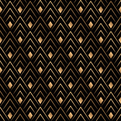 Art deco trellis lines seamless pattern vector graphic design.