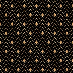 Tapeten Art deco Art-Deco-Gitterlinien nahtloses Muster-Vektorgrafikdesign.