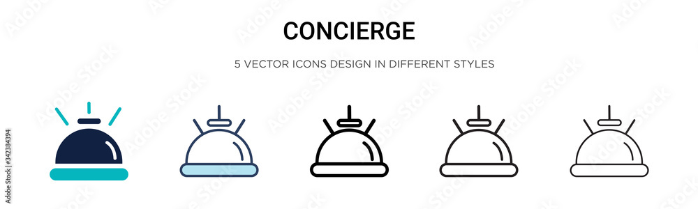 Wall mural concierge icon in filled, thin line, outline and stroke style. vector illustration of two colored an