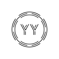 Initial YY Logo Design Vector Template. Creative Circle Letter YY Business Logo Vector Illustration