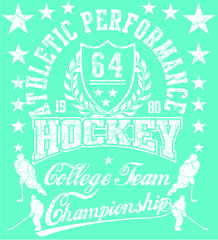 Ice hockey player graphic design vector art
