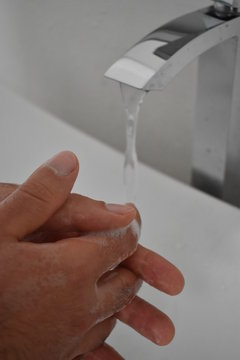 Corona virus prevention - Wash hands with hot water and soap