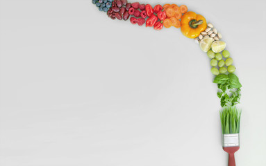 Balanced diet, food brush 'stroke' concept