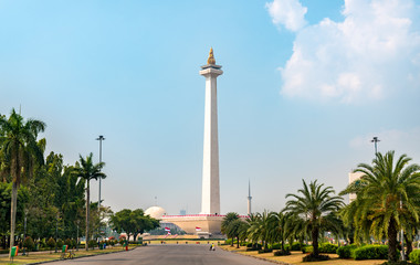 Fototapeta na wymiar Monas, the National Monument in Jakarta, the capital of Indonesia