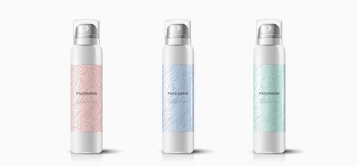 Packaging template hair spray vector design illustration.