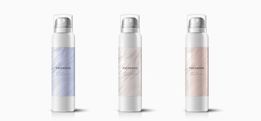 Packaging template hair spray vector design illustration.