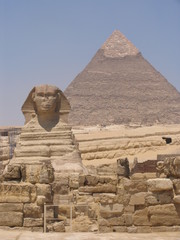 Egypt. Sphinx at the pyramid complex of Giza