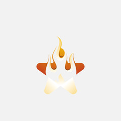 Colorful logo design fire star
