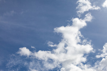Obraz premium Blue sky background with clouds.