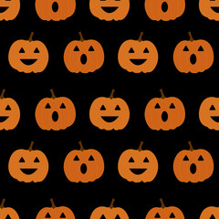 Seamless pattern with pumpkins. Halloween. Vector illustration.