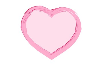 pink heart isolated on white