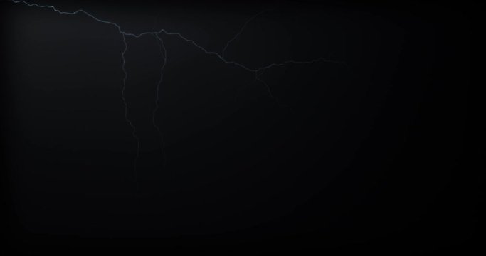 Lightning strikes on a black background with realistic reflections
