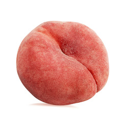 Fresh chinese flat donut peach isolated on white with clipping path
