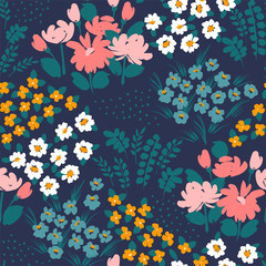 Floral abstract seamless pattern. Vector design for different surfases.