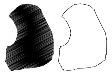 Kokshetau City (Republic of Kazakhstan, Akmola Province) map vector illustration, scribble sketch City of Kokchetav map