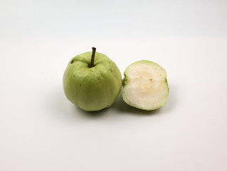 Fresh guava fruit isolated on white background.