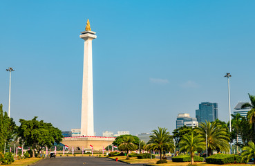 Obraz premium Monas, the National Monument in Jakarta, the capital of Indonesia