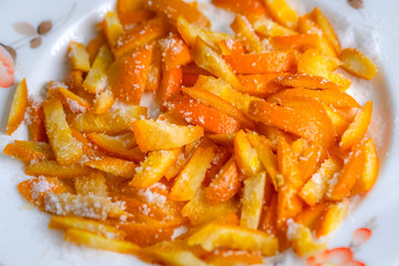 Candied fruits made of orange peel