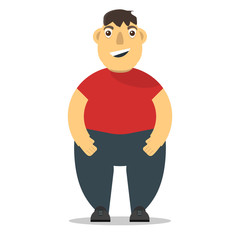 Obraz premium fat funny guy cartoon vector
