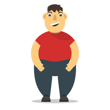 fat funny guy cartoon vector