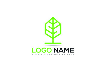 Fototapeta premium Abstract green leaf logo icon vector design. Landscape design, garden, Plant, nature, and ecology vector logo