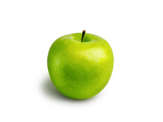 Fresh green Apple on a white isolated background