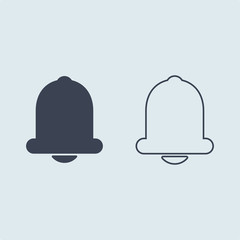 Message chat notification bell outline vector icon for web mobile app