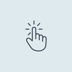 icon click mouse hand. vector symbol in flat simple style