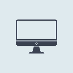Desktop computer monitor or display. vector symbol in simple flat modern style