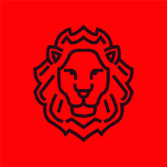 Lion Line Art Design Template