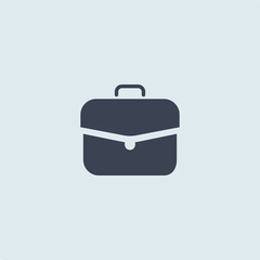 briefcase blue icon. vector symbol in flat design