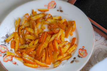 Candied fruits made of orange peel