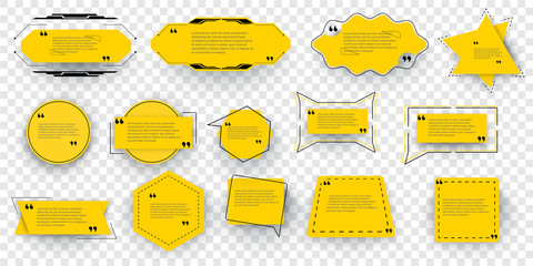 Quote remark frames.templates. Info tag, quote textbox blog remarks. Quotation frame, quotes and mention quotations remarks. Isolated symbols. Quote box frame set.Vector box icon. Texting quote boxes