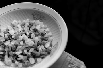 Raisins in a plate as a filling for buns