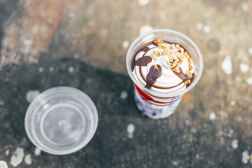 Vanilla and chocolate ice cream