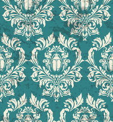 Vector damask seamless pattern background. Classical luxury old fashioned damask ornament, royal victorian seamless texture for wallpapers, textile, wrapping. Exquisite floral baroque template.