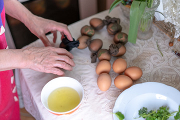 Eggs are prepared for painting and ornamenting for Easter