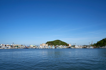 Fototapeta na wymiar Mokpo Port in Mokpo-si, South Korea. 