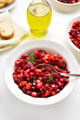 Beet salad in bowl