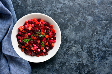 Beet salad in bowl