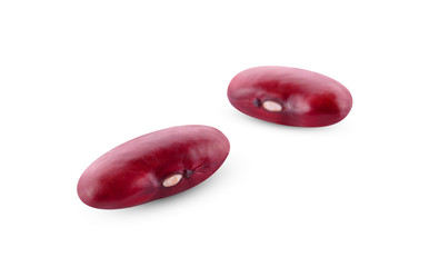 Red beans are isolated on a white background.