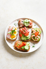 Open faced sandwiches