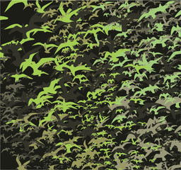 flock of birds graphic design vector art