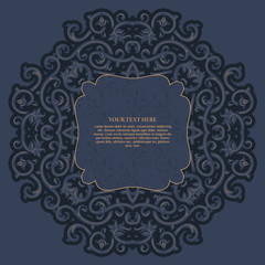 Vintage vector seamless pattern in east style.Place for text.Ornate element for design.Use for decoration wallpaper , design postcards , fabric .