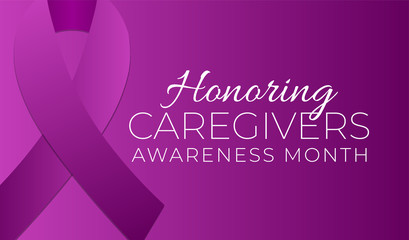 Purple Honoring Caregivers Awareness Month Background Illustration