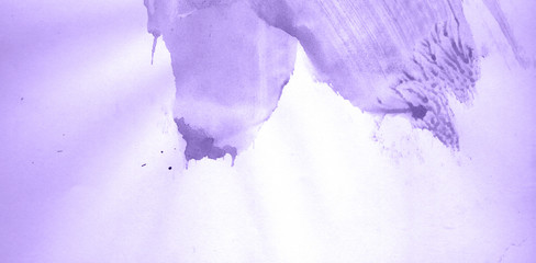 Abstract watercolor background hand-drawn on paper. Volumetric smoke elements. Blue-Purple color. For design, web, card, text, decoration, surfaces.