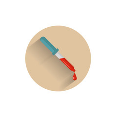 Pipette colorful flat icon with shadow. medical Pipette icon